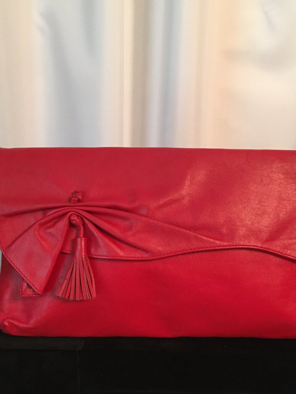 Vintage Red Leather Clutch / Handbag